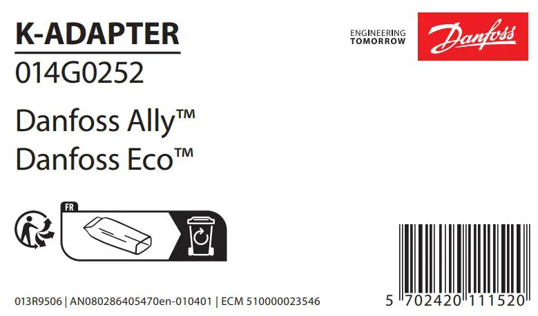 Danfoss 014G0252 Living Adapter User Manual