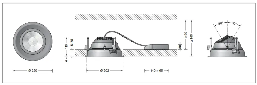 BEGA 51256.1 Recessed Ceiling Downlight -