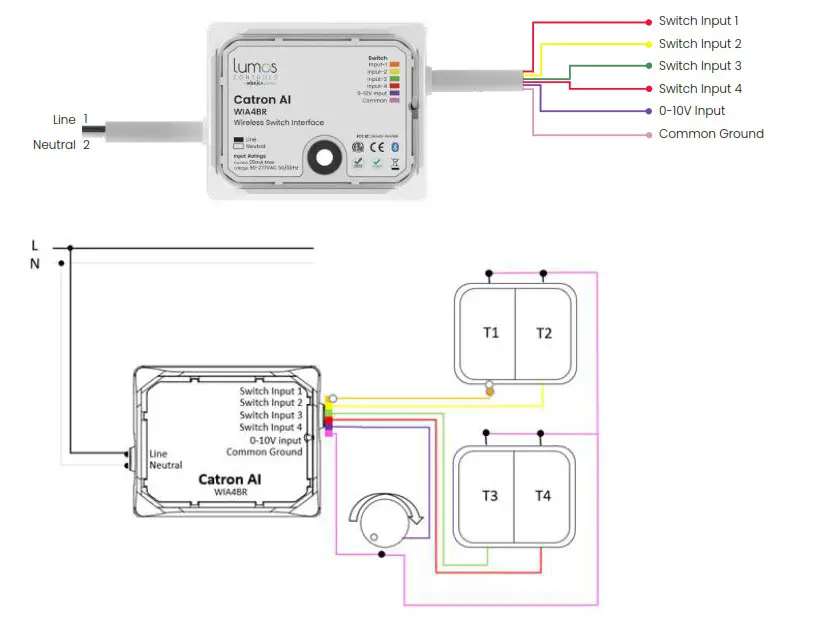 Lumos CONTROLS Catron AI AC Powered Switch Interface for Push Button Toggle and Rotary Switches - Fig