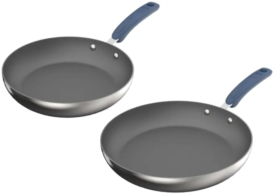 ZAKARIAN K74482 Dash 2 Piece TruPro Stainless Steel Clad FryPan Set