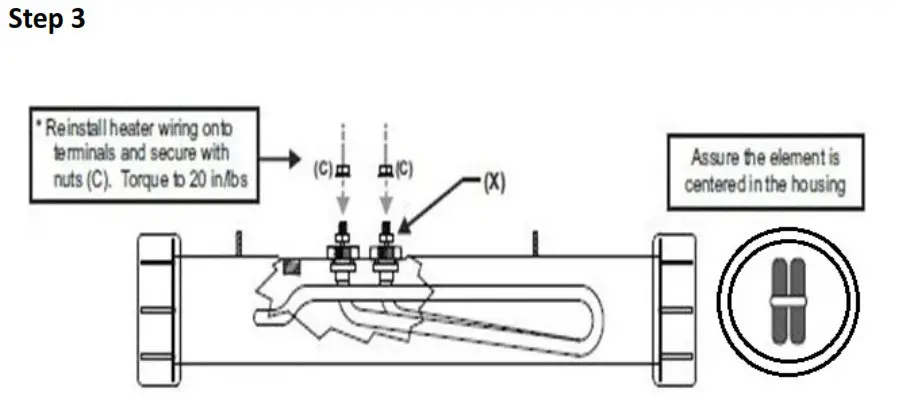 Chiltrix V18B Variable Capacity In Line Electric Backup Heater for Heat Pump Chillers - element