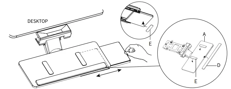 V I V O-MOUNT-KB07B-Silver-Under-Desk-Keyboard-Tray-fig-11