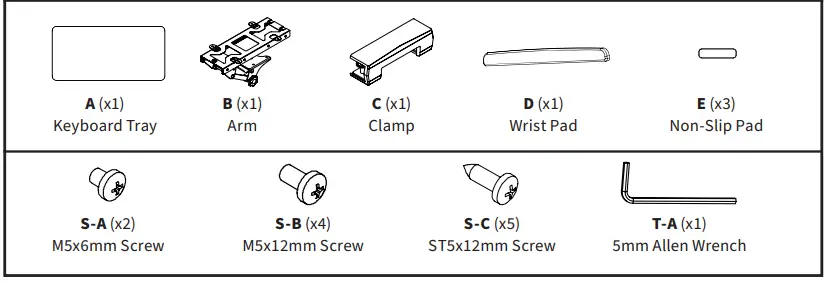 V I V O-MOUNT-KB07B-Silver-Under-Desk-Keyboard-Tray-fig-2
