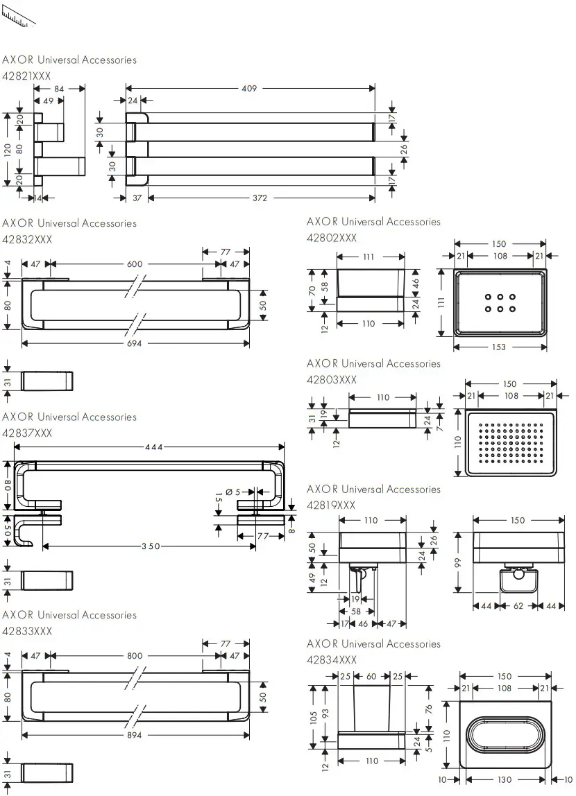 AXOR 42821XXX Universal Circular Universal Towel Holder - Figure 1