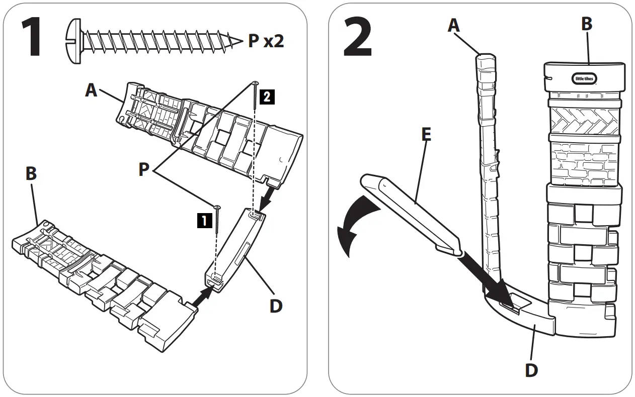 little tikes 633805M 2 In 1 Castle Climber - Assembly