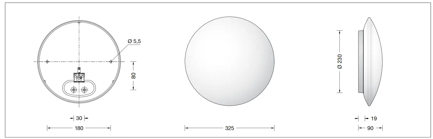 BEGA 50504 Ceiling and Wall Luminaire - Fig1