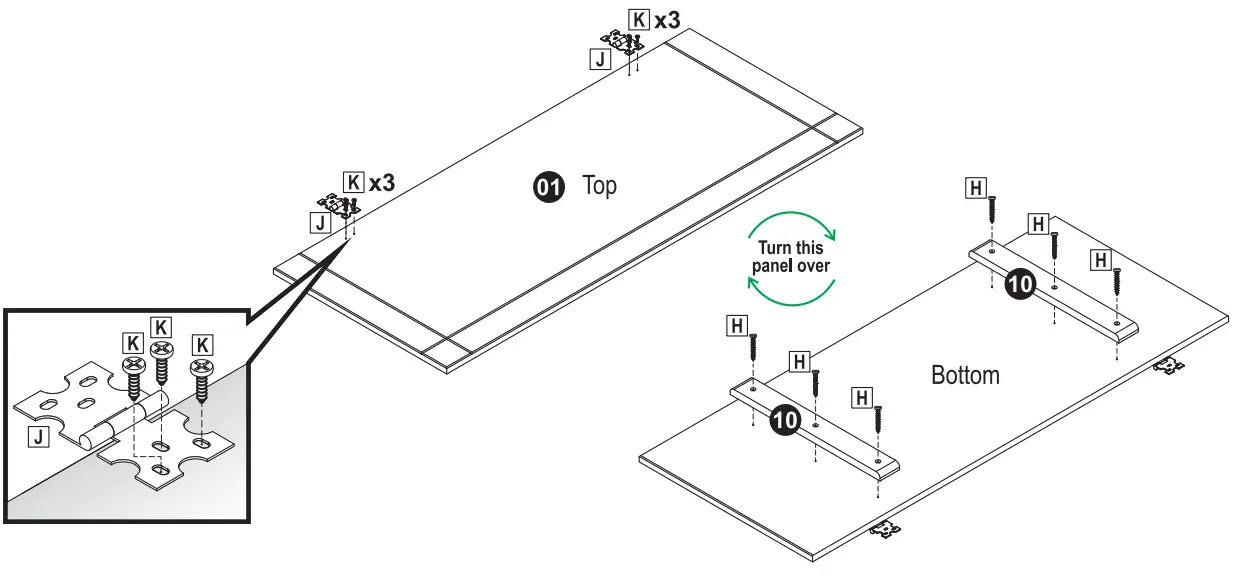 Sunnydaze DECOR AGR-386 Gray Wood Storage Trunk - ASSEMBLY 10