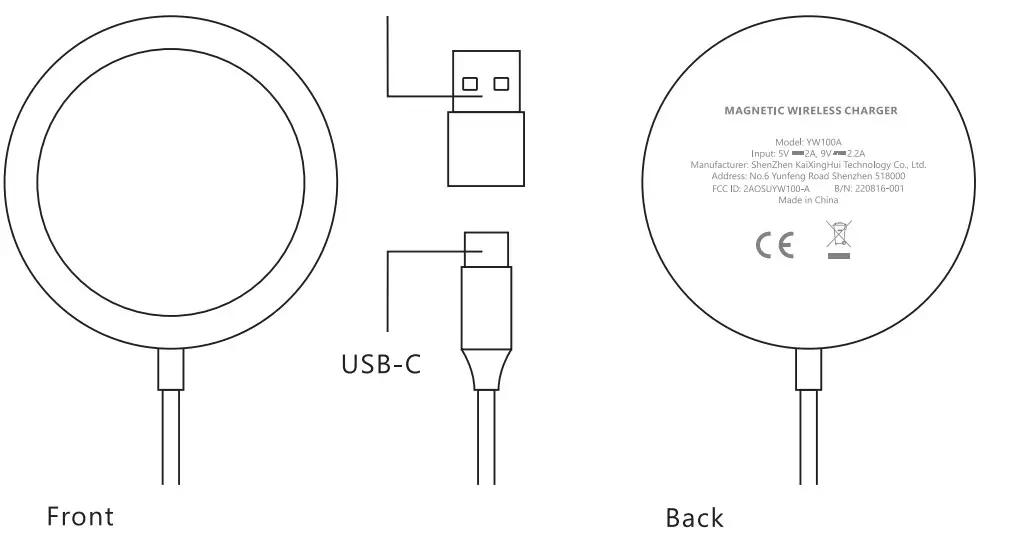 KaiXingHui YW100A Magnetic Wireless Charger -