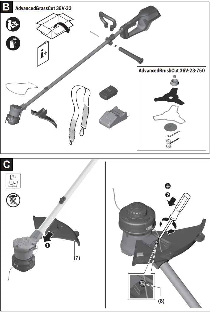 BOSCH 36V-33 Cordless Brushless Grass Trimmer - Fig1