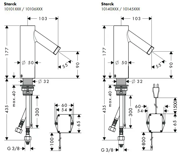 hansgrohe AXOR STARCK Electronic Basin Mixer - overview 13