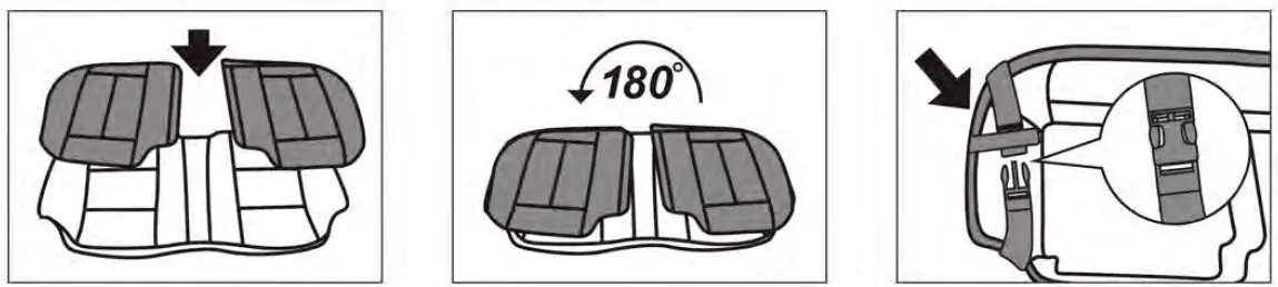 Rear seat bottom covers installation