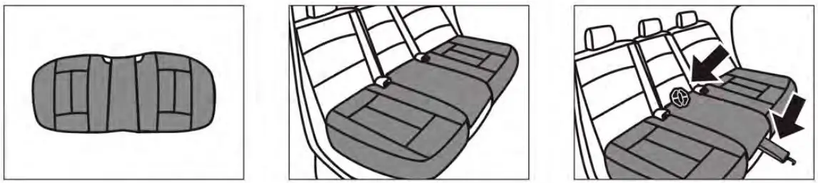 Rear seat bottom covers installation