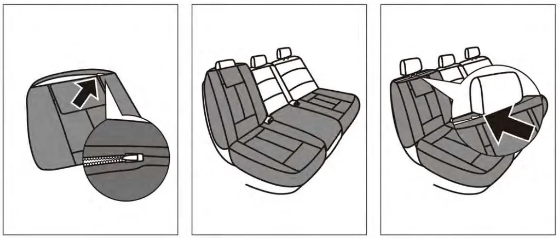 Rear seat back covers installation