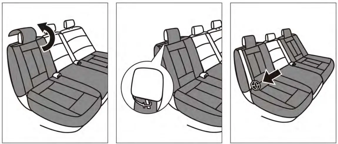 Rear seat back covers installation