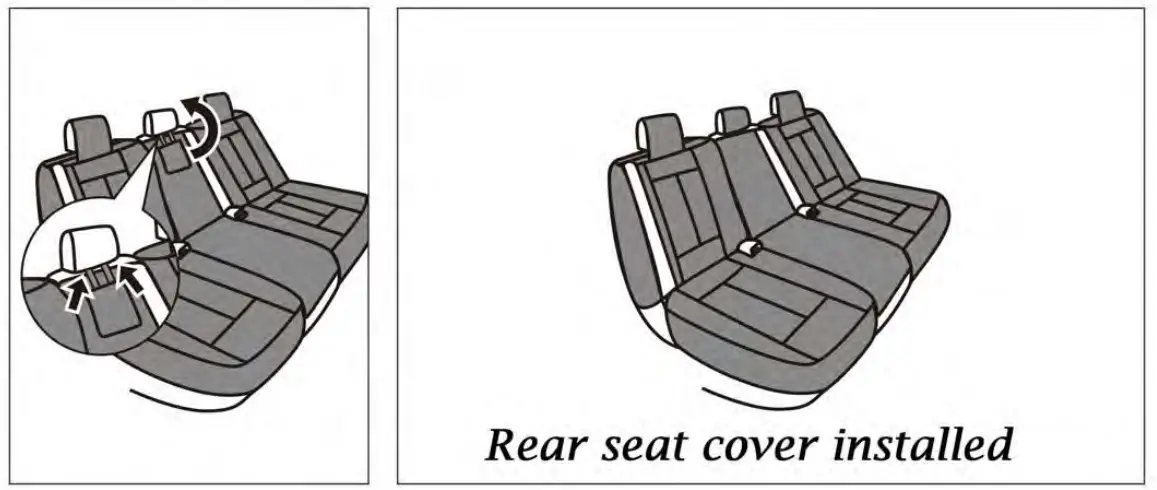 Rear seat back covers installation