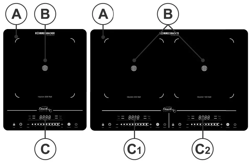 ROMMELSBACHER CT 2020 IN Induction Cooktops - Product description