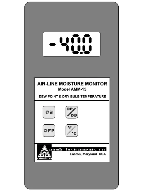 OHMIC INSTRUMENTS AMM-15 Air Line Moisture Monitor