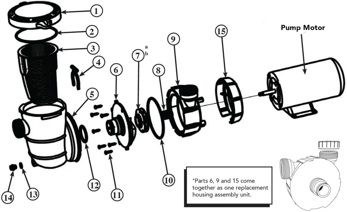 Blue Wave NE6181 Tidal Wave Maxi II Above Ground Dual Speed Pool Pump - PARTS BREAKDOWN