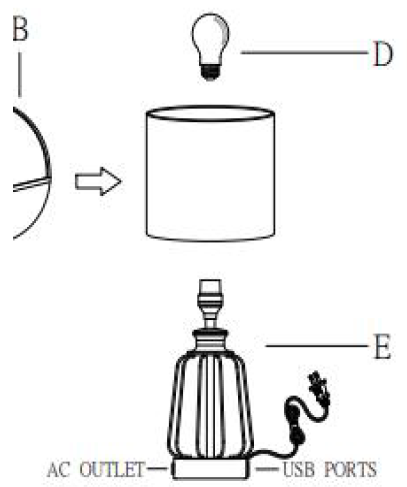 Tribesigns TH-SF0008BK Table Lamp 1