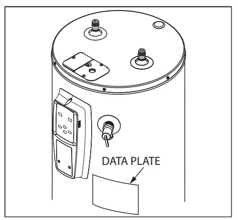 Unbranded 100354544 Residential Electronic Thermostat Electric Water Heater - DATA PLATE