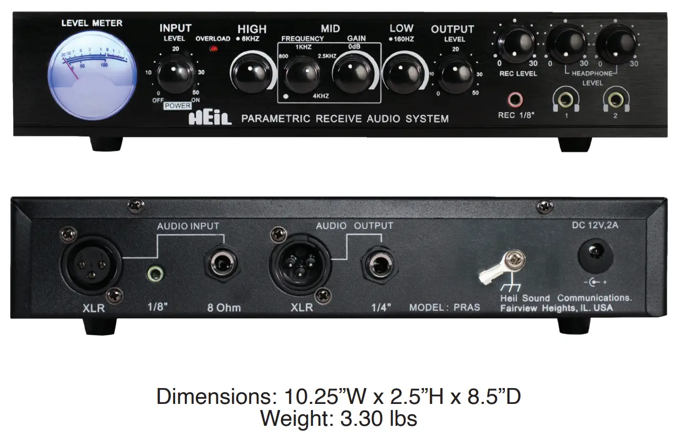 Parametric Receive Audio System Equilizer (PRAS EQ)
