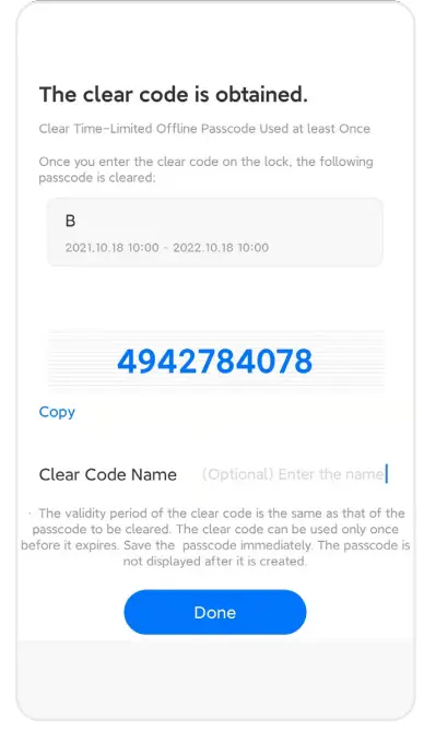 P42 Blusafe Smart App - passcode 18