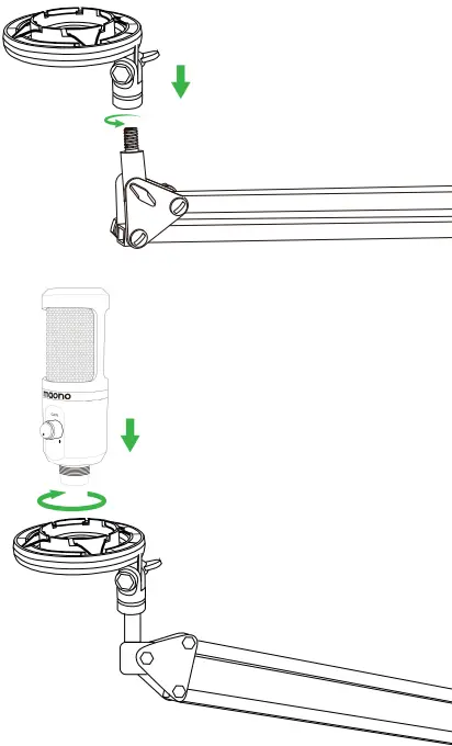 maono AU PM461S USB Microphone Boom Arm set - Figure 1