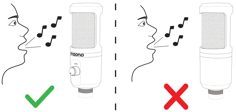 maono AU PM461S USB Microphone Boom Arm set - Microphone placement