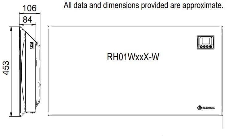 ELDOM RH RH01W Electric Wall Mounted Convector Heater with Electronic Control - FIG3