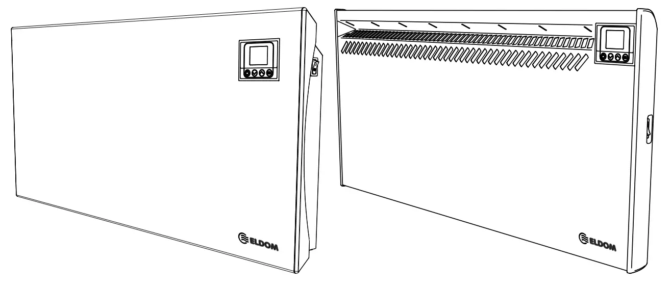 ELDOM RH RH01W Electric Wall Mounted Convector Heater with Electronic Control