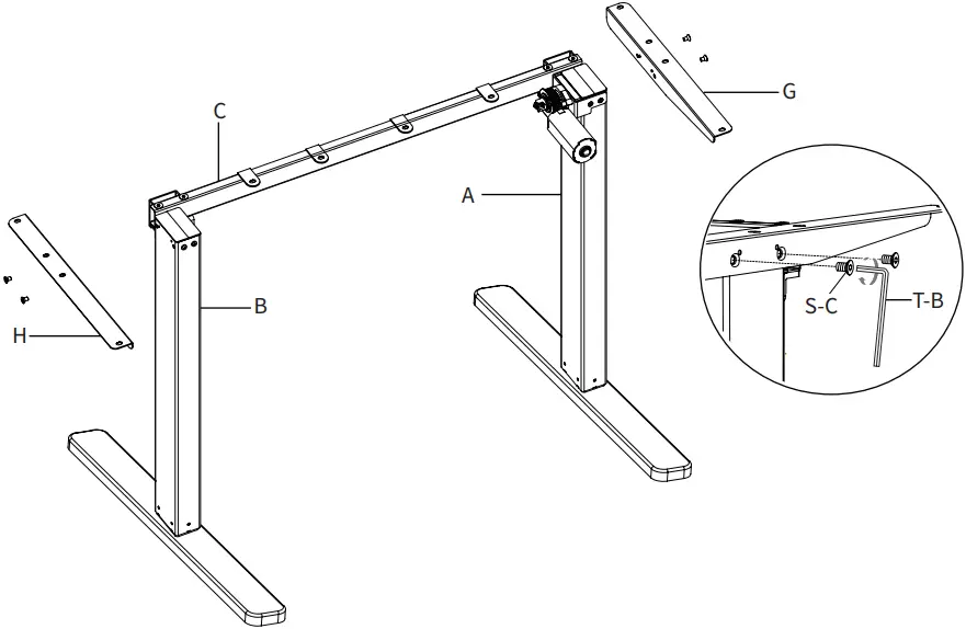 V I V O DESK-E-T55B 2 Tier Electric Height Adjustable Desk B3