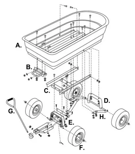 Flynama W22752500-E Metal Garden Cart -Figure1