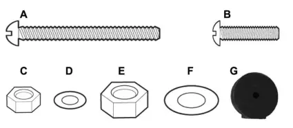 Flynama W22752500-E Metal Garden Cart - Hardware list