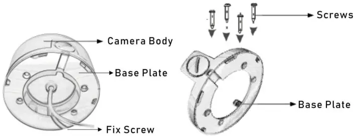 EverFocus EHA1281 eZ.HD Series 1080p Dual Power FHD IP66 IR Dome Camera - Remove the Base Plate