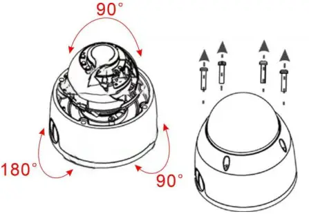 EverFocus EHA1281 eZ.HD Series 1080p Dual Power FHD IP66 IR Dome Camera - You can optionally adjust the camera angles