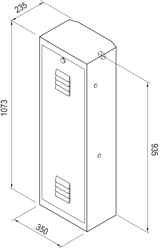 telcoma automations RAP 6 Electromechanical Barrier - OVERALL MEASUREMENTS
