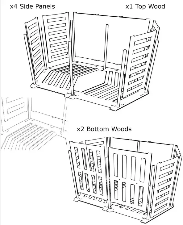 WLO Hexxon Crate Series Walnut and Ivory Hexxon Modern Dog Crate - fig 4