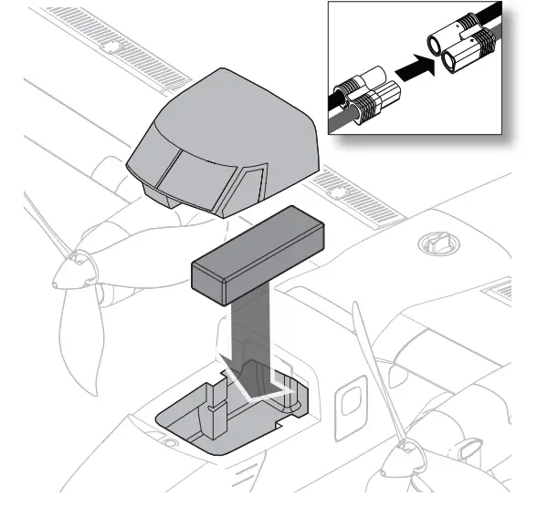 HORIZON EFL300500 Twin Otter 1.2m BNF Basic - Battery Selection