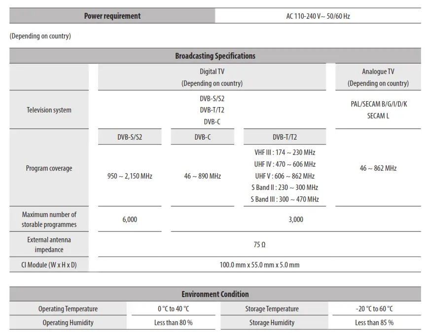 LG 55UR73 55 Inch 4K LED TV - specification