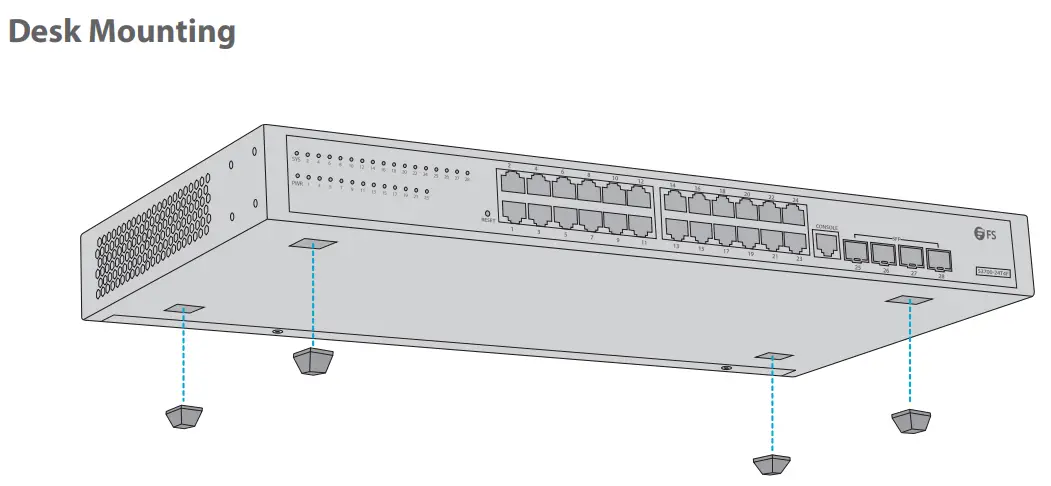 FS S3700 24T4F Switch Full Gigabit Access Switch - Desk Mounting