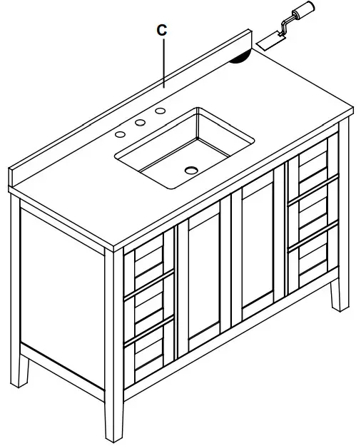 HOME DECORATORS COLLECTION Sepal 48 Inch Bath Vanity - Completing the assembly