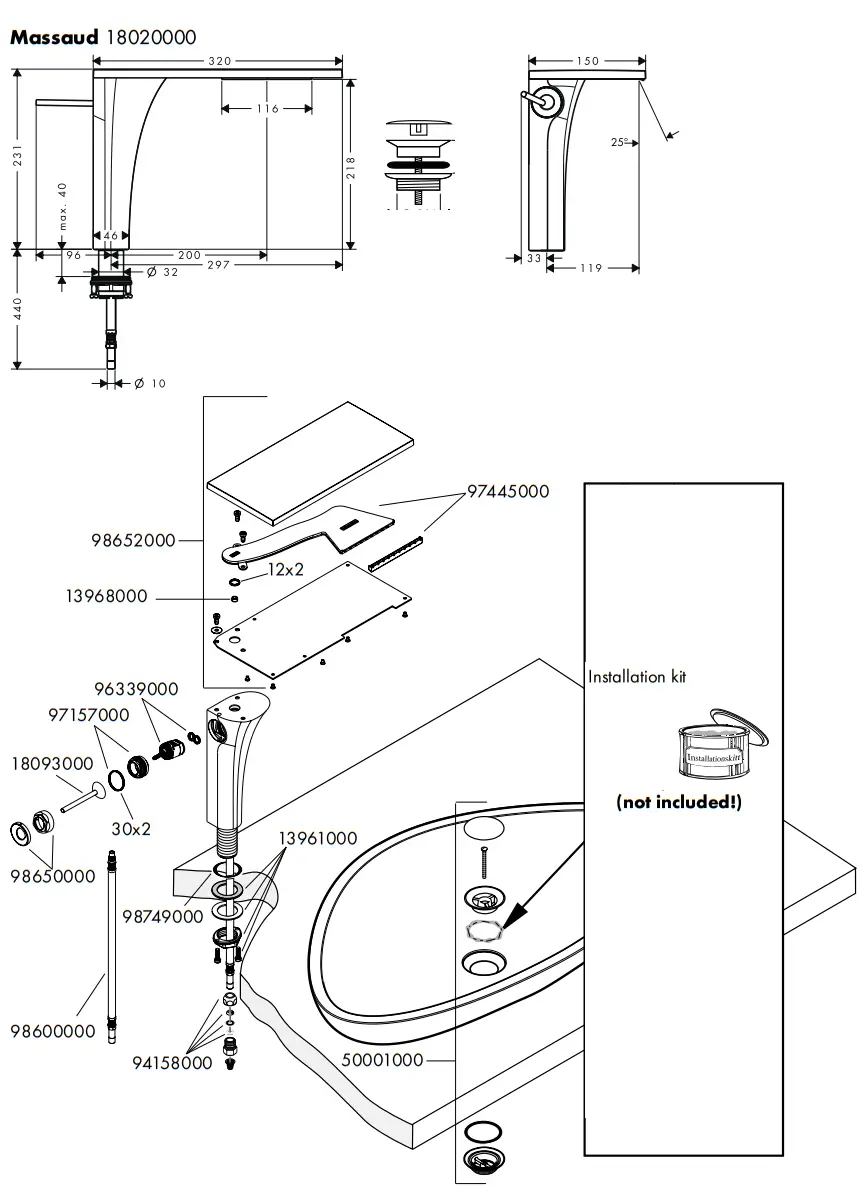 Hansgrohe AXOR MASSAUD Mixer - Massaud