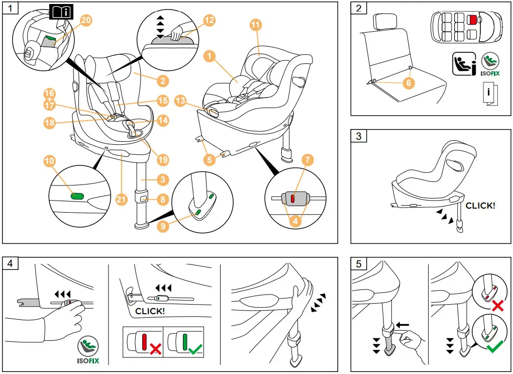 cybex CY 171 SIRONA Gi i Size Car Seat - Parts 1
