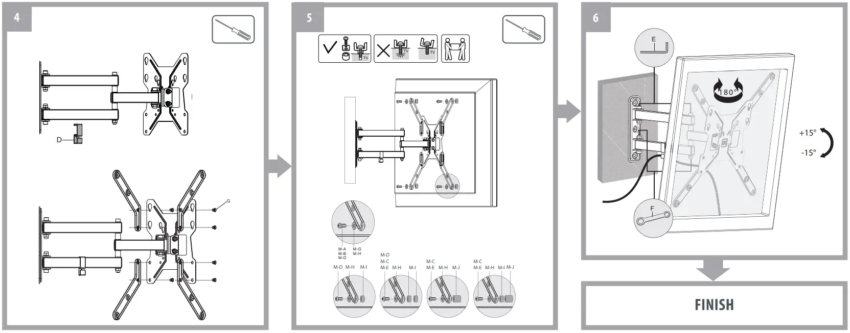 ONE FOR ALL WM2451 Smart Full-Motion TV Wall Mount - Mounting 1
