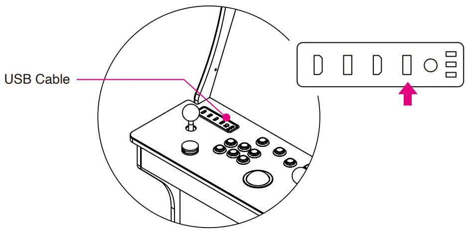 ATGAMES ALU 1.1 Legends BitLCD Marquee - Connect the USB cable