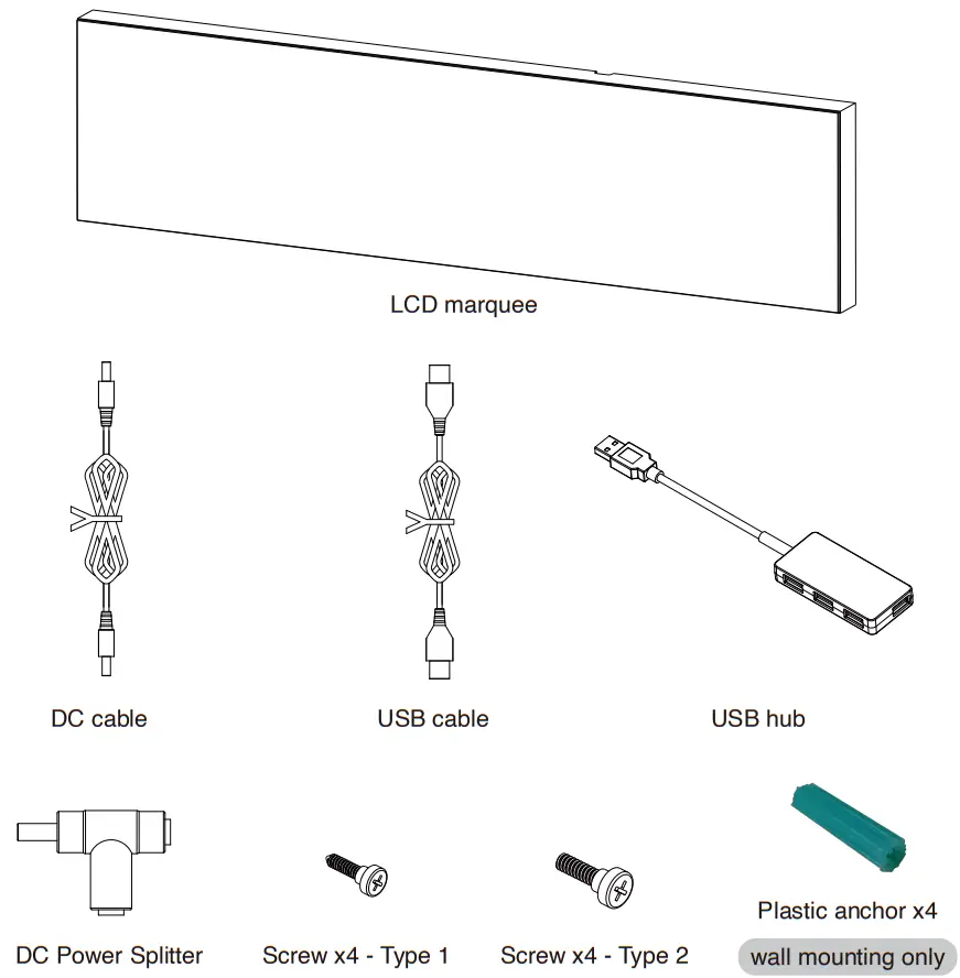 ATGAMES ALU 1.1 Legends BitLCD Marquee - PARTS INCLUDED