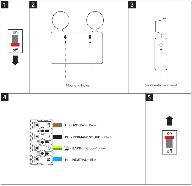Lumineux 410256 Draycote Emergency Twin Spot - Fig 1 to 5