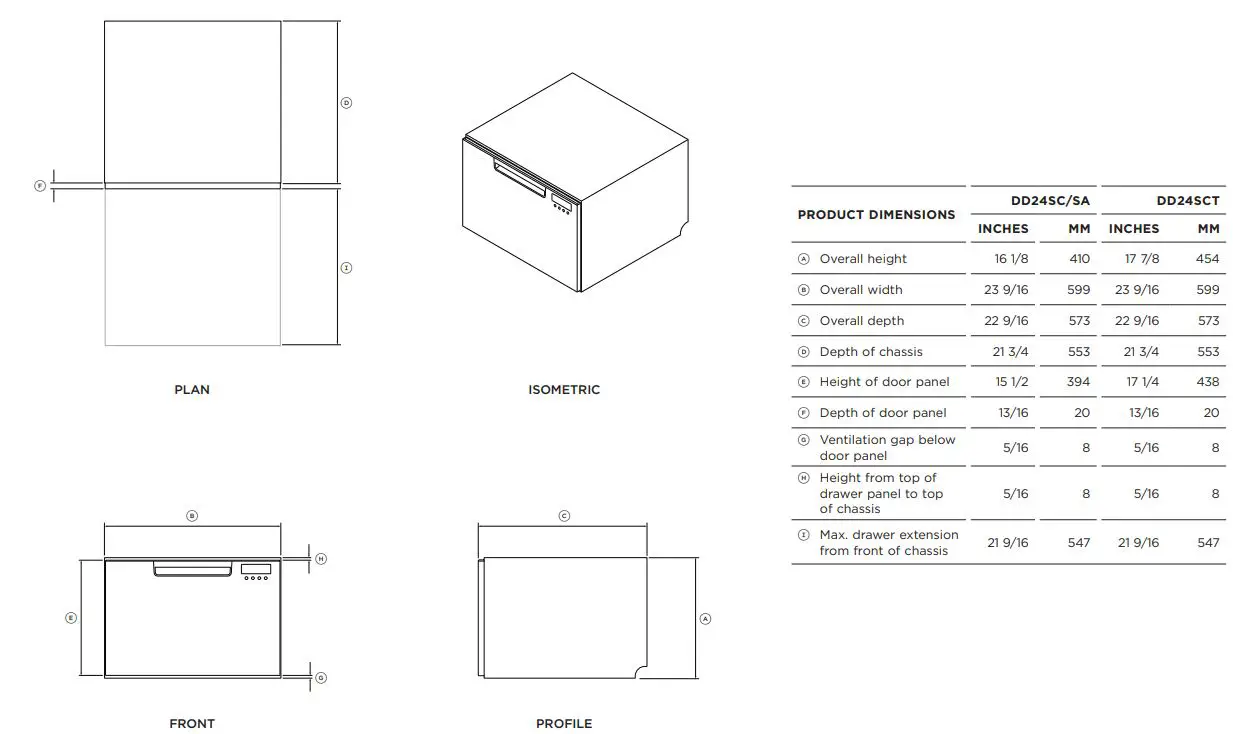 FISHER-PAYKEL-DD24SA9-Built-Under-Single-DishDrawer-Dishwasher-fig-4