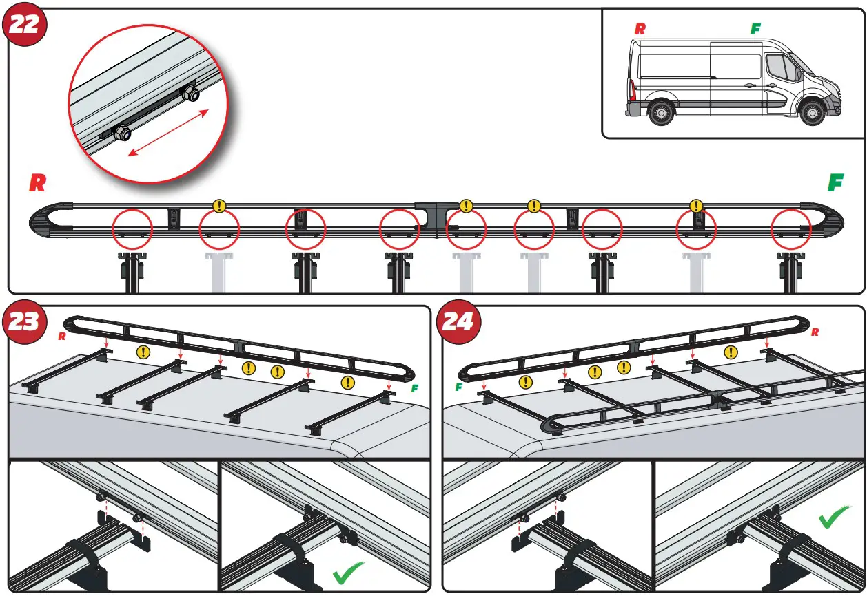 VAN GUARD VGUR 245 ULTI Rack L3 H2 Twin Door Roof Rack - fig 11
