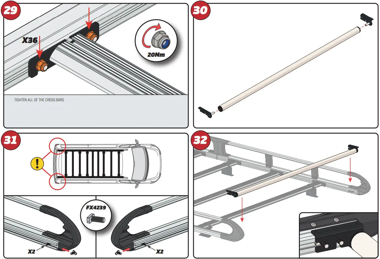 VAN GUARD VGUR 245 ULTI Rack L3 H2 Twin Door Roof Rack - fig 13